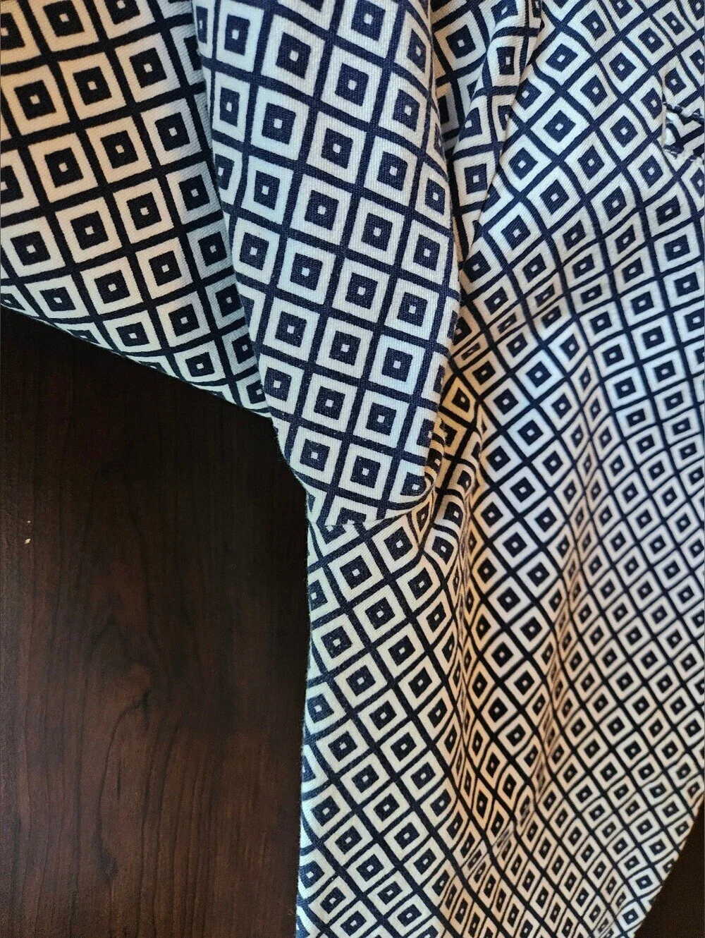 Faded Glory Navy Blue & White Diamond Print Pants Size 10